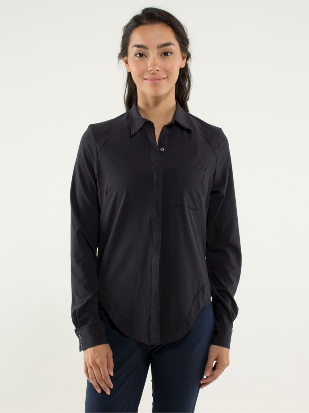 Lululemon Urbanite Black Long Sleeve Button Down Shirt